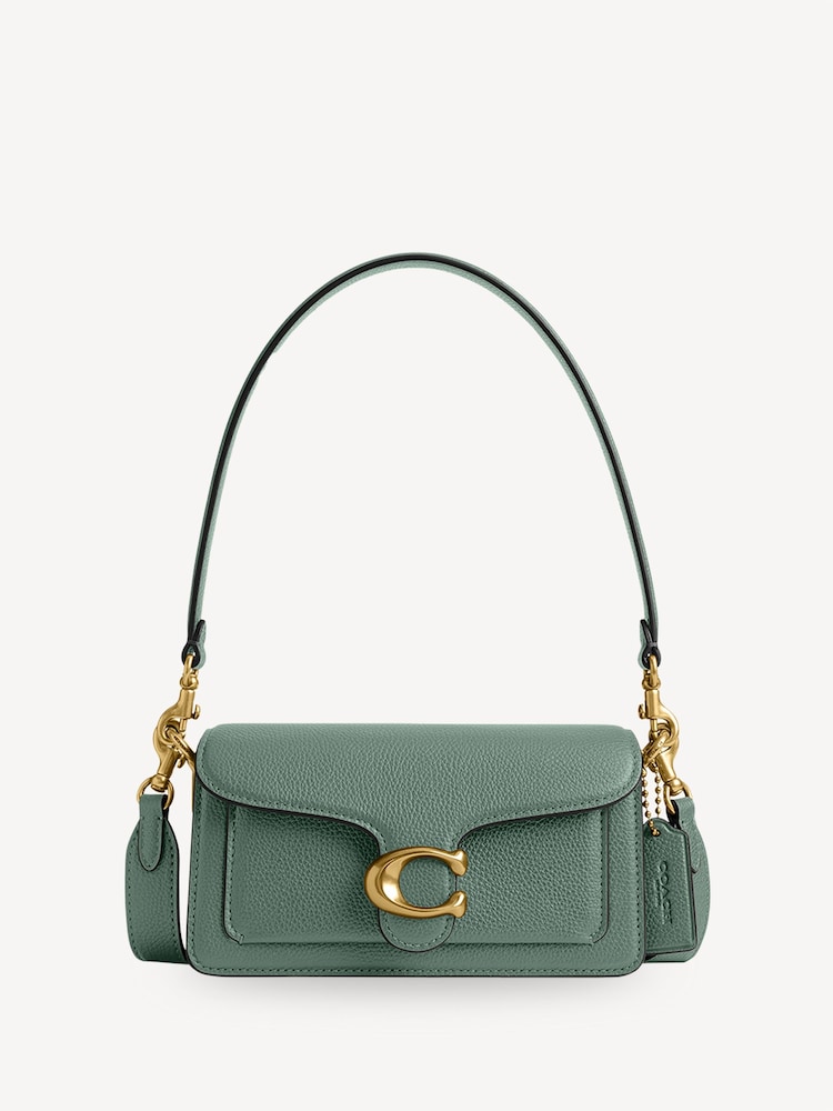 COACH Green Polished Pebble Leather Tabby Shoulder Bag 20 Refresh - Image 1 of 4 COACH Green Polished Pebble Leather Tabby Shoulder Bag 20 Refresh - Image 1 of 4