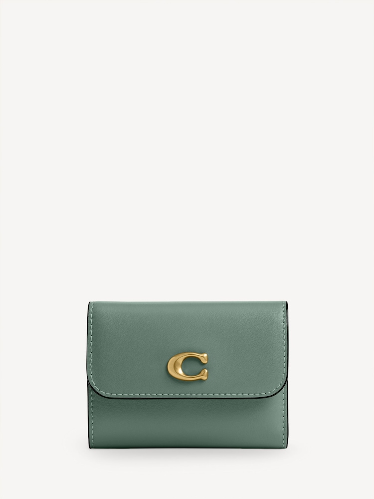 COACH Green Leather Essential Card Holder Wallet - Image 1 of 4