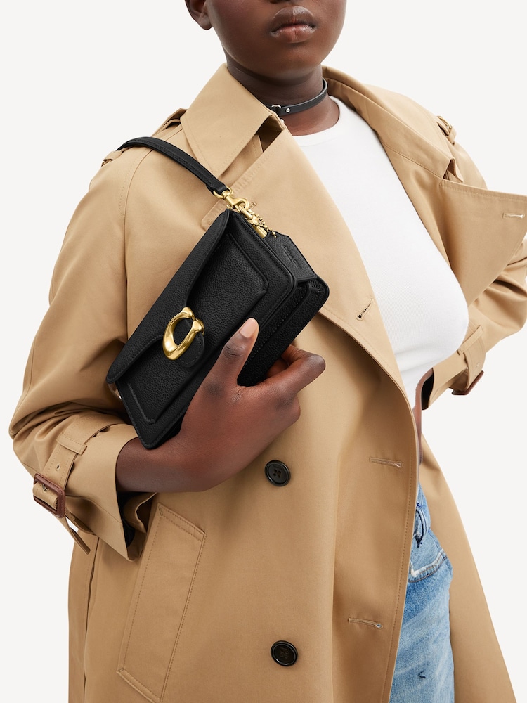 COACH Black/chrome Polished Pebble Leather Tabby 20 Shoulder Bag - Image 2 of 6