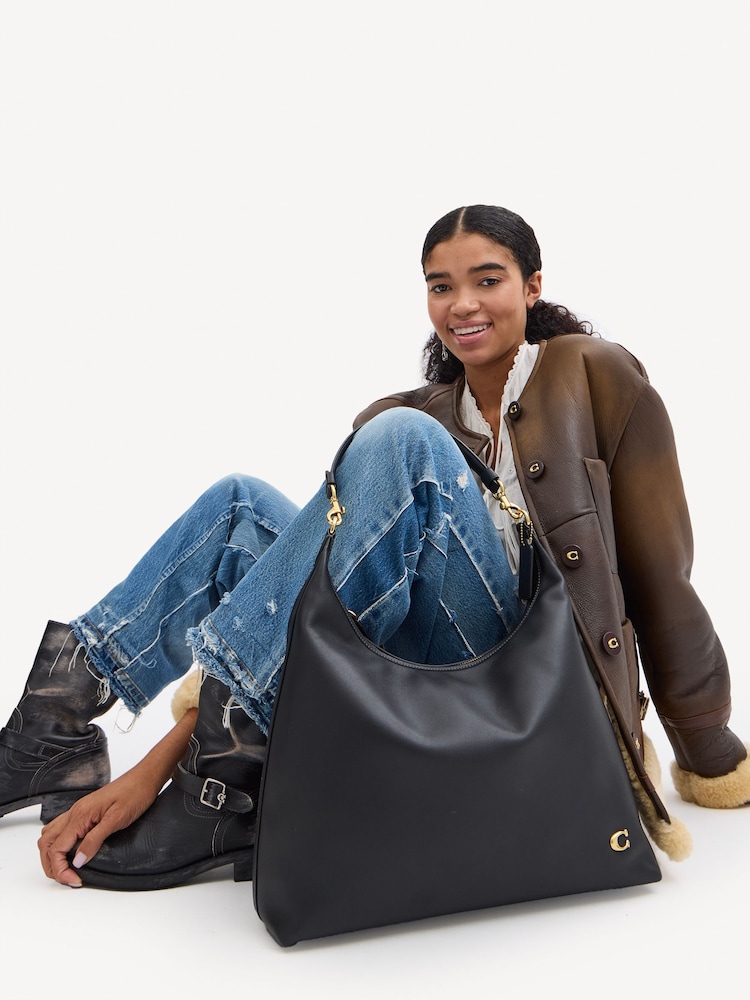 COACH Black Brown Juliet Slouchy Shoulder Bag 38 - Image 2 of 8