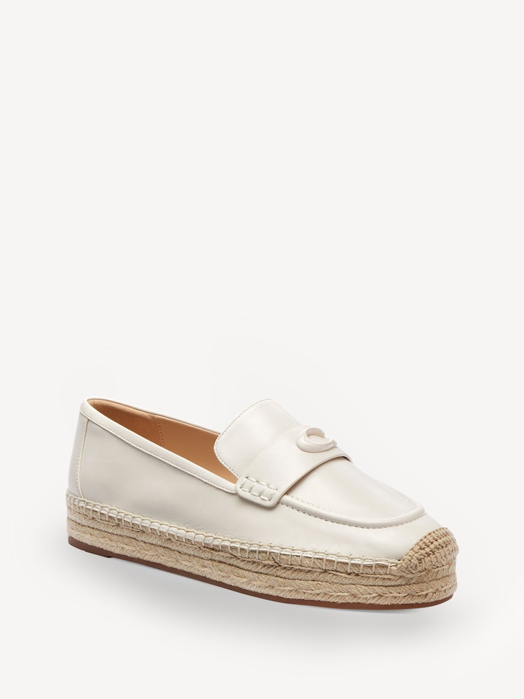 COACH White Camilla Leather Espadrilles Shoes - Image 2 of 6