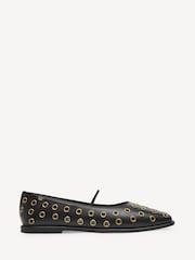 COACH Black/Gold Emilia Grommets Mary Jane Shoes - Image 1 of 7
