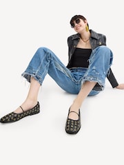 COACH Black/Gold Emilia Grommets Mary Jane Shoes - Image 7 of 7