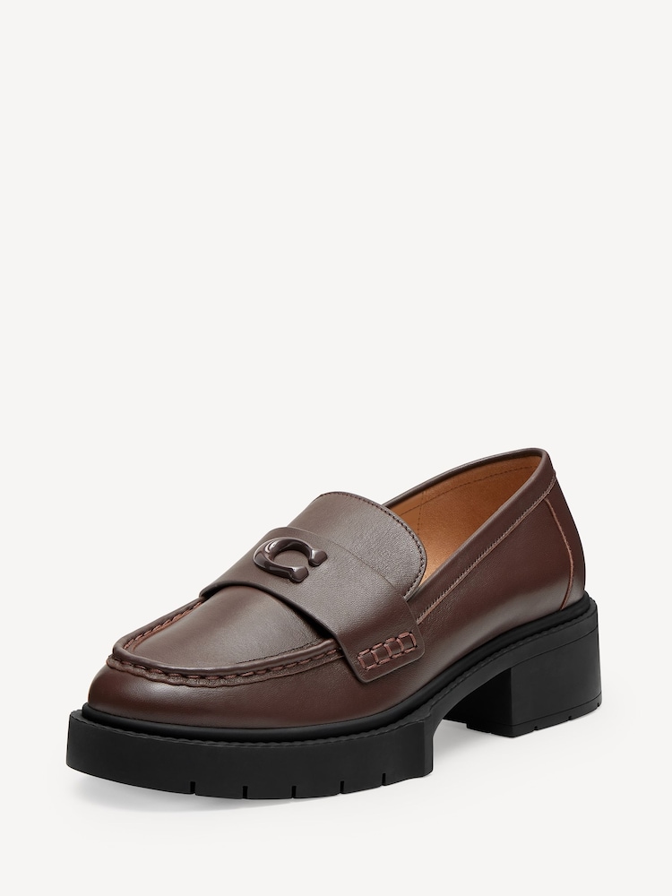 COACH Brown Leah Platfrom Loafers - Image 2 of 7 COACH Brown Leah Platfrom Loafers - Image 2 of 7
