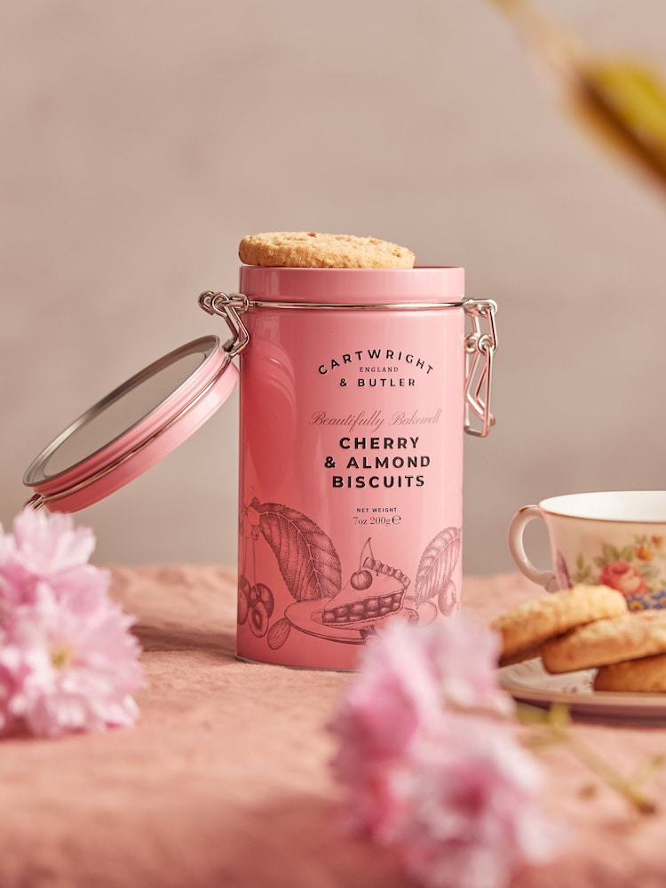 Cartwright & Butler Cherry and Almond Biscuits in Tin - Image 1 of 5