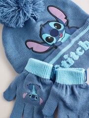 Character Blue Disney Lilo And Stitch Winter Hat And Gloves Set - Image 2 of 4