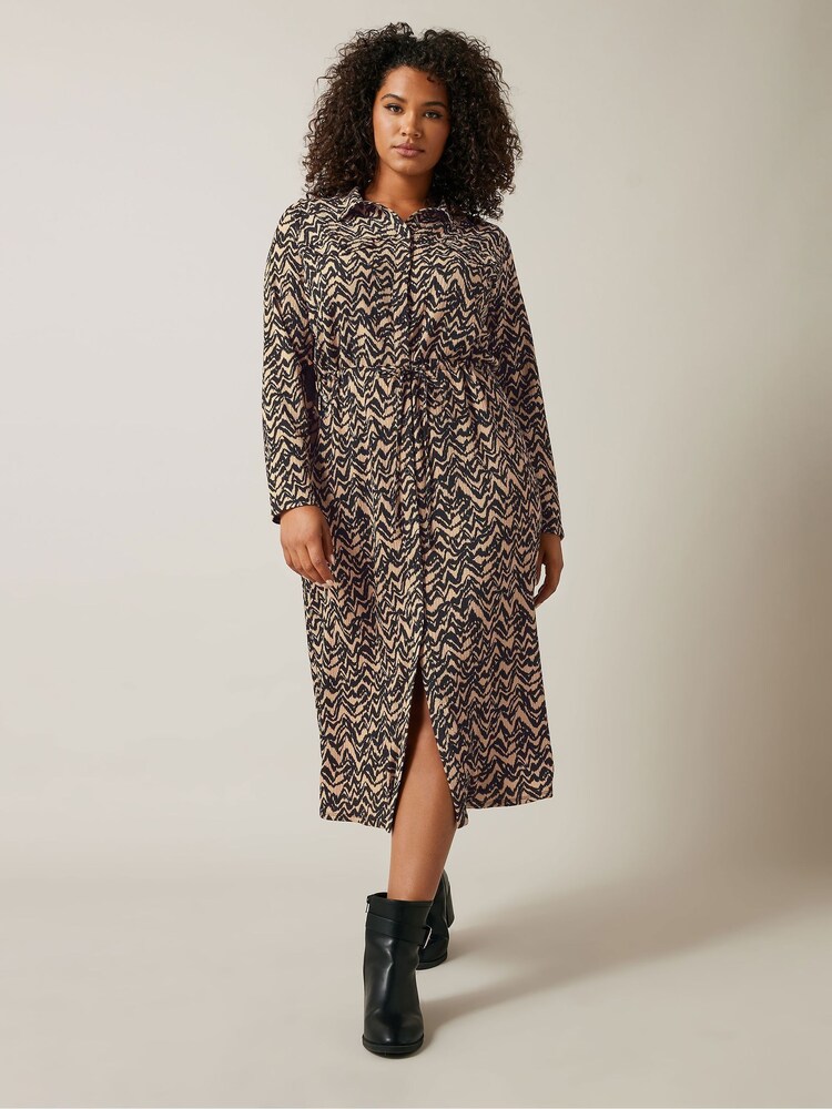 Evans Natural Jersey Crepe Utility Dress - Image 2 of 5 Evans Natural Jersey Crepe Utility Dress - Image 2 of 5