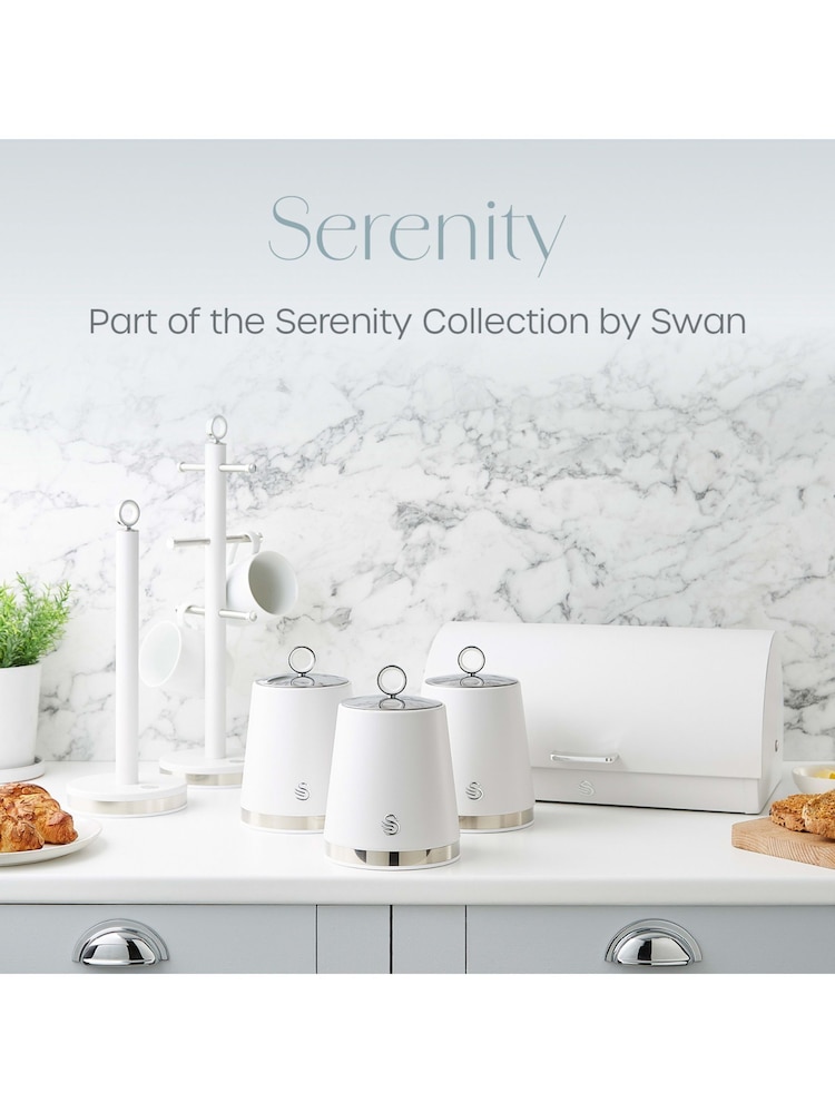 Swan White Serenity Set of 3 Kitchen Storage Canisters - Image 11 of 11 Swan White Serenity Set of 3 Kitchen Storage Canisters - Image 11 of 11