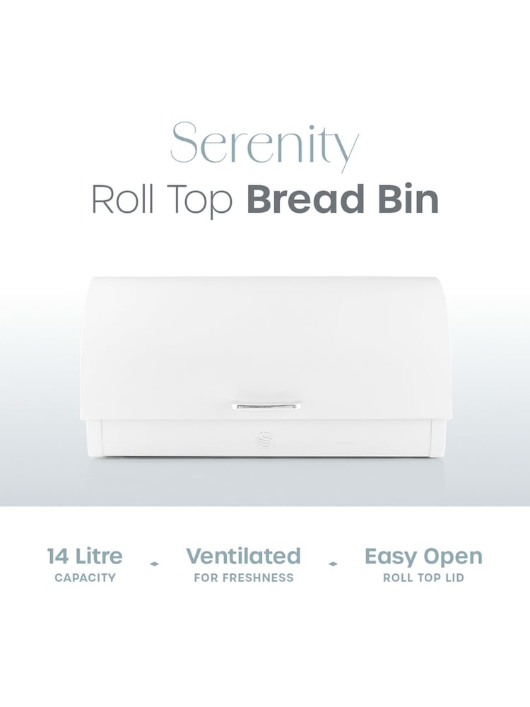 Swan White Serenity Bread Bin - Image 2 of 11