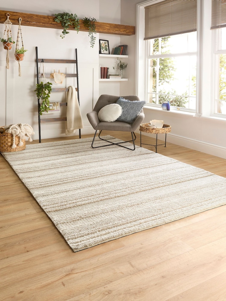 Origin Rug Collection. Cream Chunky Knit Rug - Image 1 of 5
