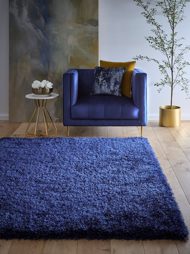Origin Rug Collection. Blue Chicago Soft Shaggy Rug - Image 1 of 5