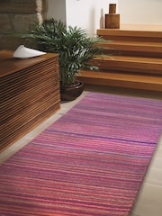 Origin Rug Collection Red Fine Stripes Wool Runner - Image 2 of 5