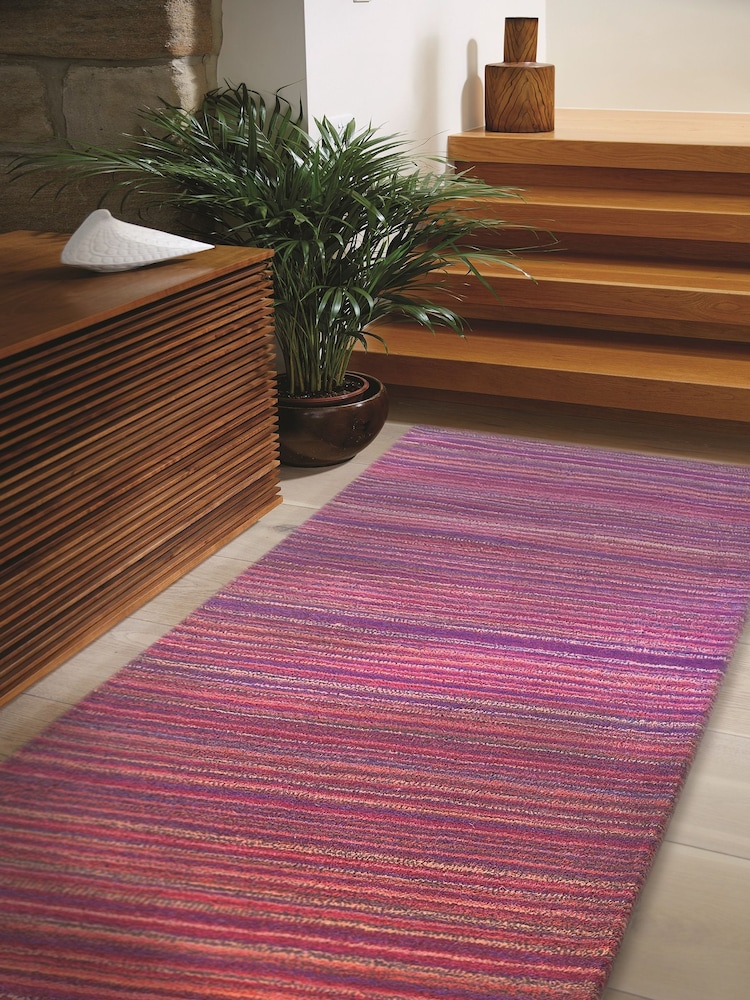 Origin Rug Collection Red Fine Stripes Wool Runner - Image 2 of 5