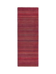 Origin Rug Collection Red Fine Stripes Wool Runner - Image 4 of 5
