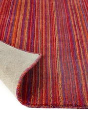 Origin Rug Collection Red Fine Stripes Wool Runner - Image 5 of 5