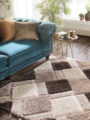 Origin Rug Collection. Beige 3D GEO Shaggy Runner - Image 1 of 4