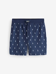 Polo Ralph Lauren Navy Blue All-Over Pony Print Jersey Shorts - Image 4 of 4