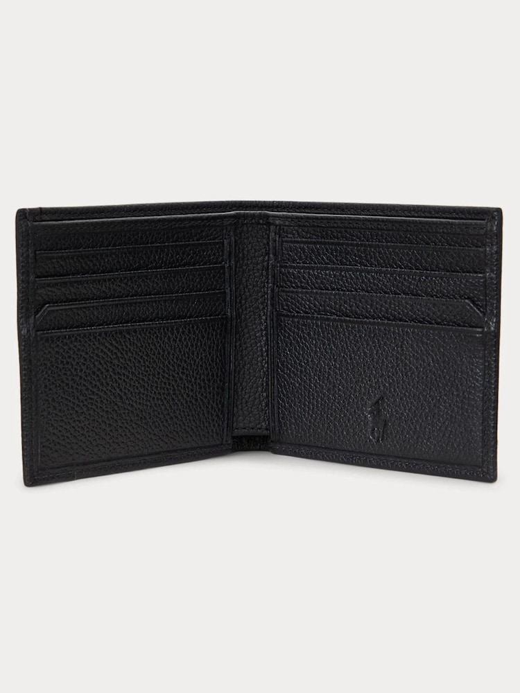 Polo Ralph Lauren Black Pebble Leather Billfold Logo Wallet - Image 3 of 3