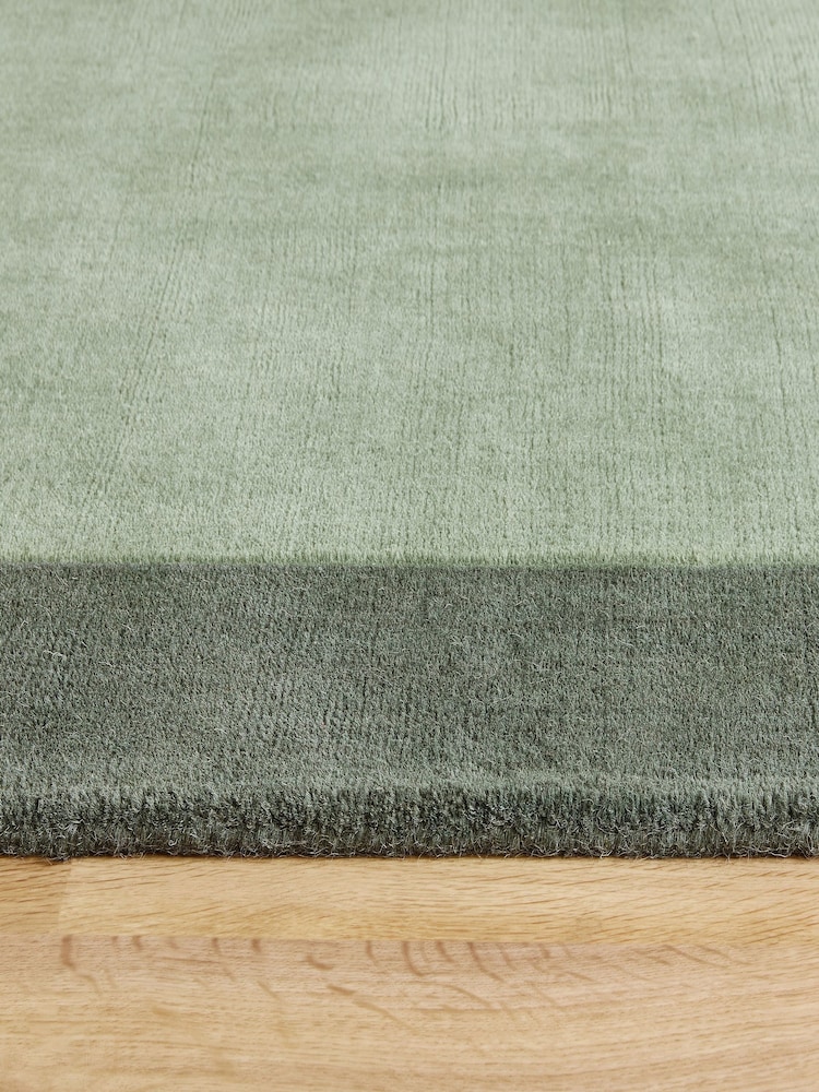 Origin Rug Collection Green Borders Wool Runner - Image 2 of 4