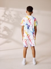 White/Multi Bright Regular Fit Graphic Regular Fit Short Sleeve T-Shirt and Shorts Set (3-16yrs) - Image 2 of 8