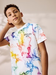 White/Multi Bright Regular Fit Graphic Regular Fit Short Sleeve T-Shirt and Shorts Set (3-16yrs) - Image 3 of 8