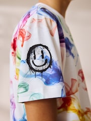 White/Multi Bright Regular Fit Graphic Regular Fit Short Sleeve T-Shirt and Shorts Set (3-16yrs) - Image 4 of 8