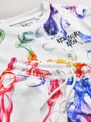 White/Multi Bright Regular Fit Graphic Regular Fit Short Sleeve T-Shirt and Shorts Set (3-16yrs) - Image 8 of 8