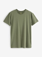 Polo Ralph Lauren Khaki/Blue/Cream Classic Crew Neck 3-Pack T-Shirts - Image 3 of 4