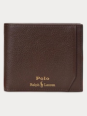 Polo Ralph Lauren Brown Pebble Leather Billfold Logo Wallet - Image 1 of 3