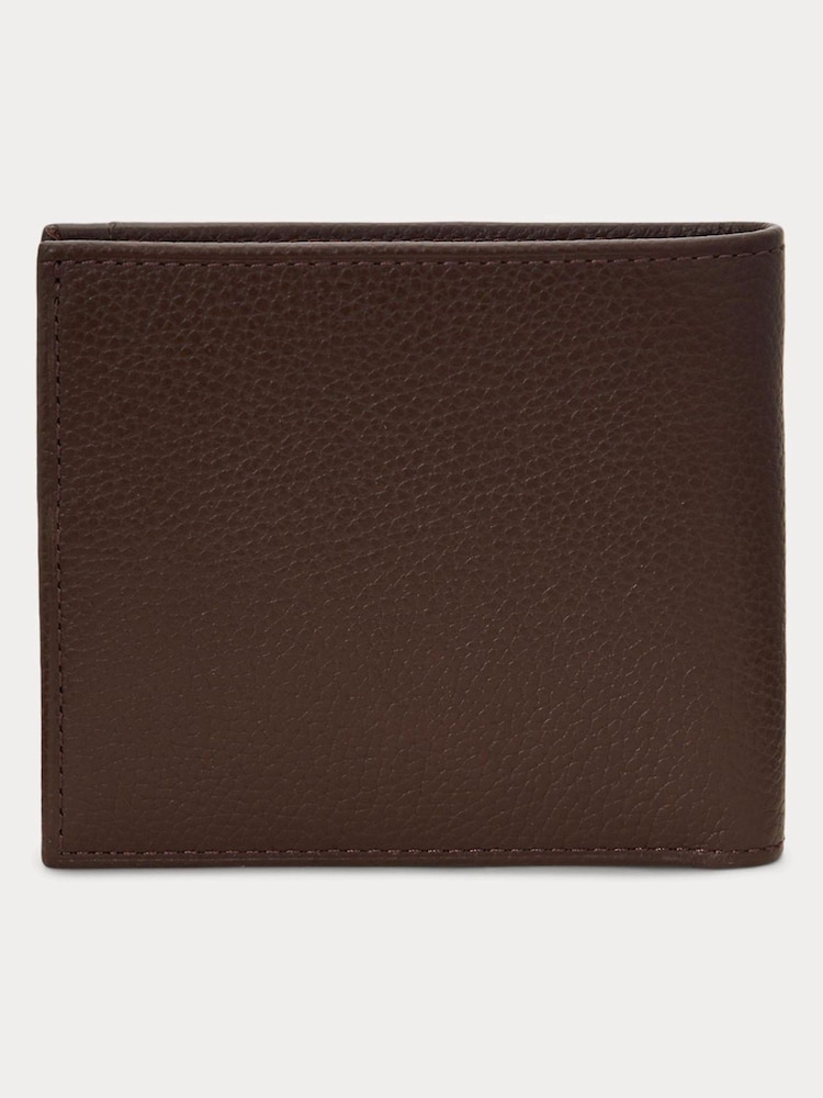 Polo Ralph Lauren Brown Pebble Leather Billfold Logo Wallet - Image 2 of 3