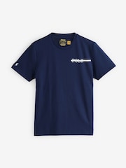 Polo Ralph Lauren Navy Blue Logo Stripe Jersey T-Shirt - Image 1 of 1