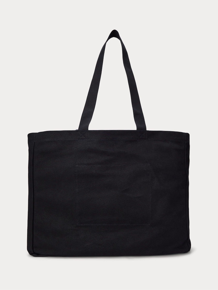 Polo Ralph Lauren Black Embroidered Logo Canvas Tote Bag - Image 2 of 6