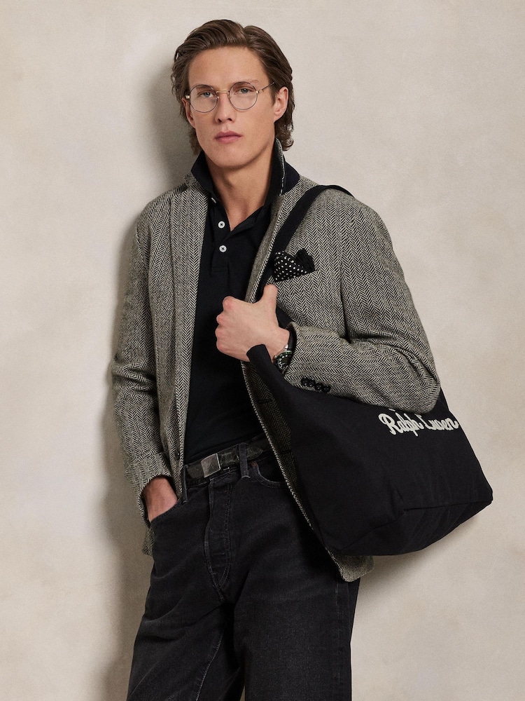 Polo Ralph Lauren Black Embroidered Logo Canvas Tote Bag - Image 6 of 6