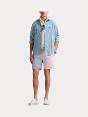 Классические пляжные шорты из ткани сирсакер с логотипом Polo Ralph Lauren Traveller - Изображение 3 из 5