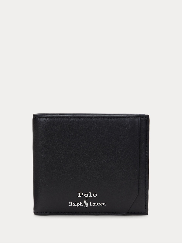 Polo Ralph Lauren Black Smooth Leather Billfold Logo Wallet - Image 1 of 3