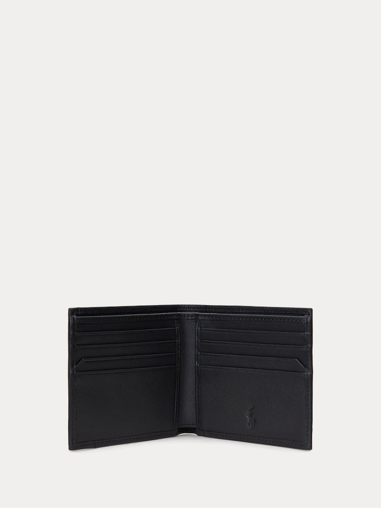 Polo Ralph Lauren Black Smooth Leather Billfold Logo Wallet - Image 3 of 3
