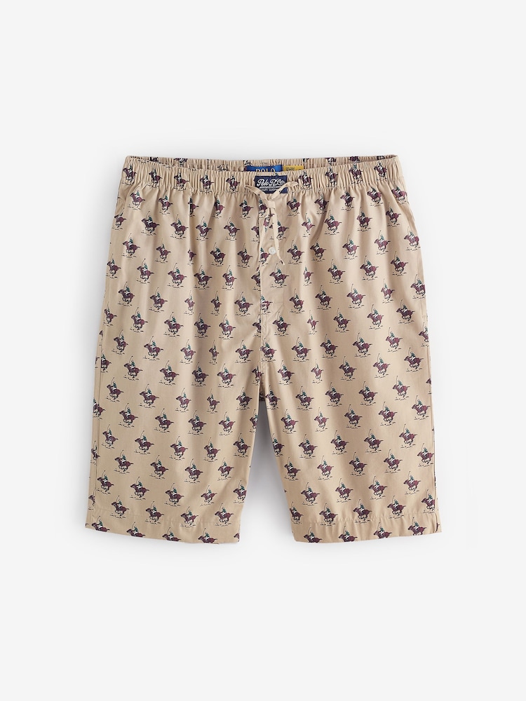 Polo Ralph Lauren Khaki Green Bear Print Cotton Shorts - Image 1 of 1