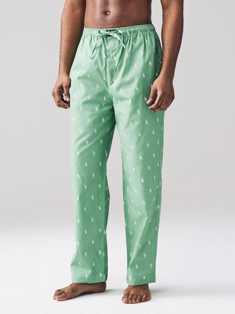 Polo Ralph Lauren Green Ground Player Pyjama Bottoms - Image 2 of 5