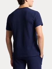 Polo Ralph Lauren Navy Blue Waffle Henley Button Collar T-Shirt - Image 2 of 4