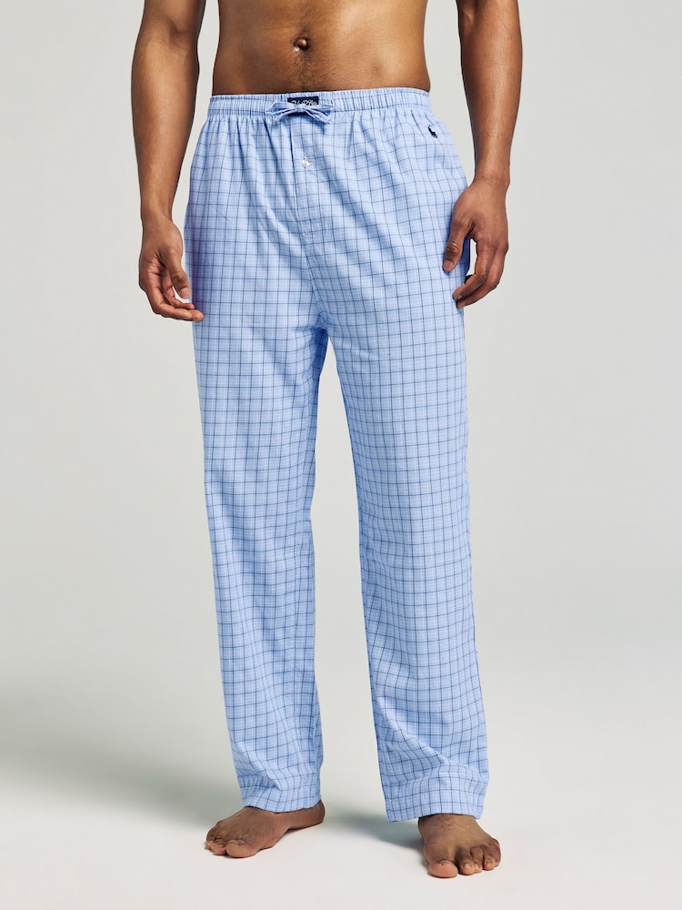 Polo Ralph Lauren Blue Check Pyjama Bottoms - Image 1 of 5