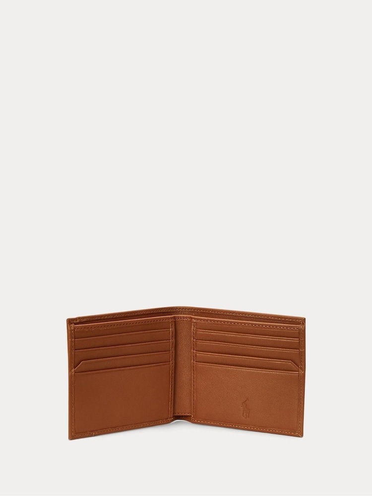 Polo Ralph Lauren Brown Smooth Leather Billfold Logo Wallet - Image 3 of 3