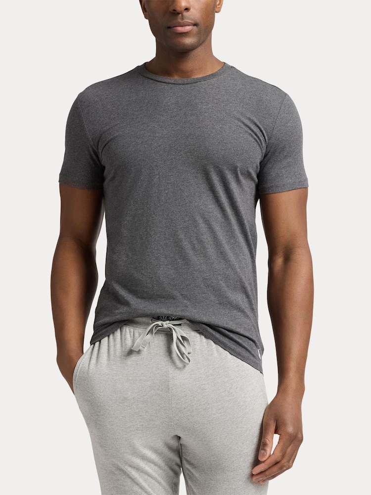 Niebieski - Polo Ralph Lauren Slim 100% Cotton T-Shirts 3 Pack - Image 3 of 5