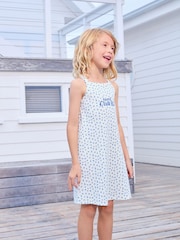 Ecru Ditsy Rib Racer Summer Dress (3-16yrs) - Image 1 of 7