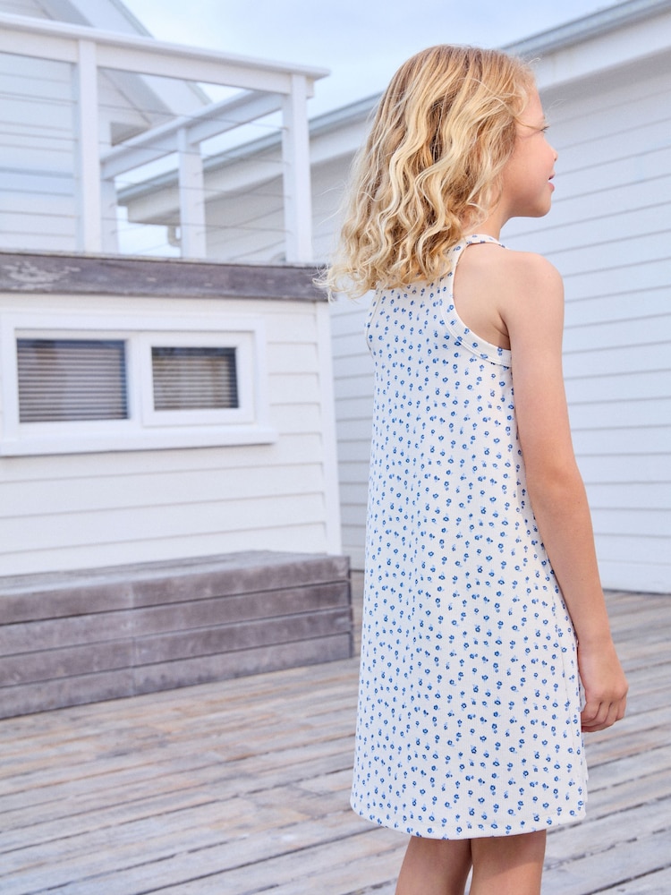 Ecru Ditsy Rib Racer Summer Dress (3-16yrs) - Image 2 of 7