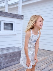 Ecru Ditsy Rib Racer Summer Dress (3-16yrs) - Image 3 of 7