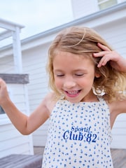Ecru Ditsy Rib Racer Summer Dress (3-16yrs) - Image 5 of 7