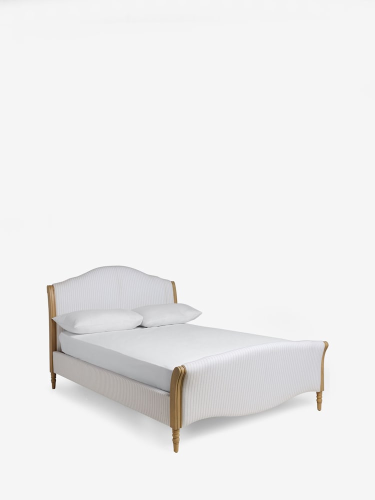 Laura Ashley Henley Duck Egg Stripe Sarsden Wooden And Upholstery Bed Frame - Image 1 of 1
