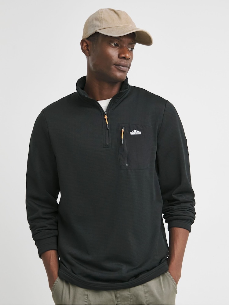 Snowdonia Black Overhead Grid Fleece - Image 1 of 4 Snowdonia Black Overhead Grid Fleece - Image 1 of 4