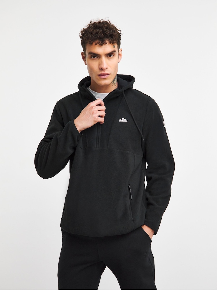 Snowdonia Black Half Zip Hooded Fleece - Image 1 of 4