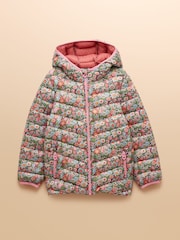 Joules Kids' Cairn Multi Ditsy Showerproof Padded Coat with Hood - Image 1 of 4